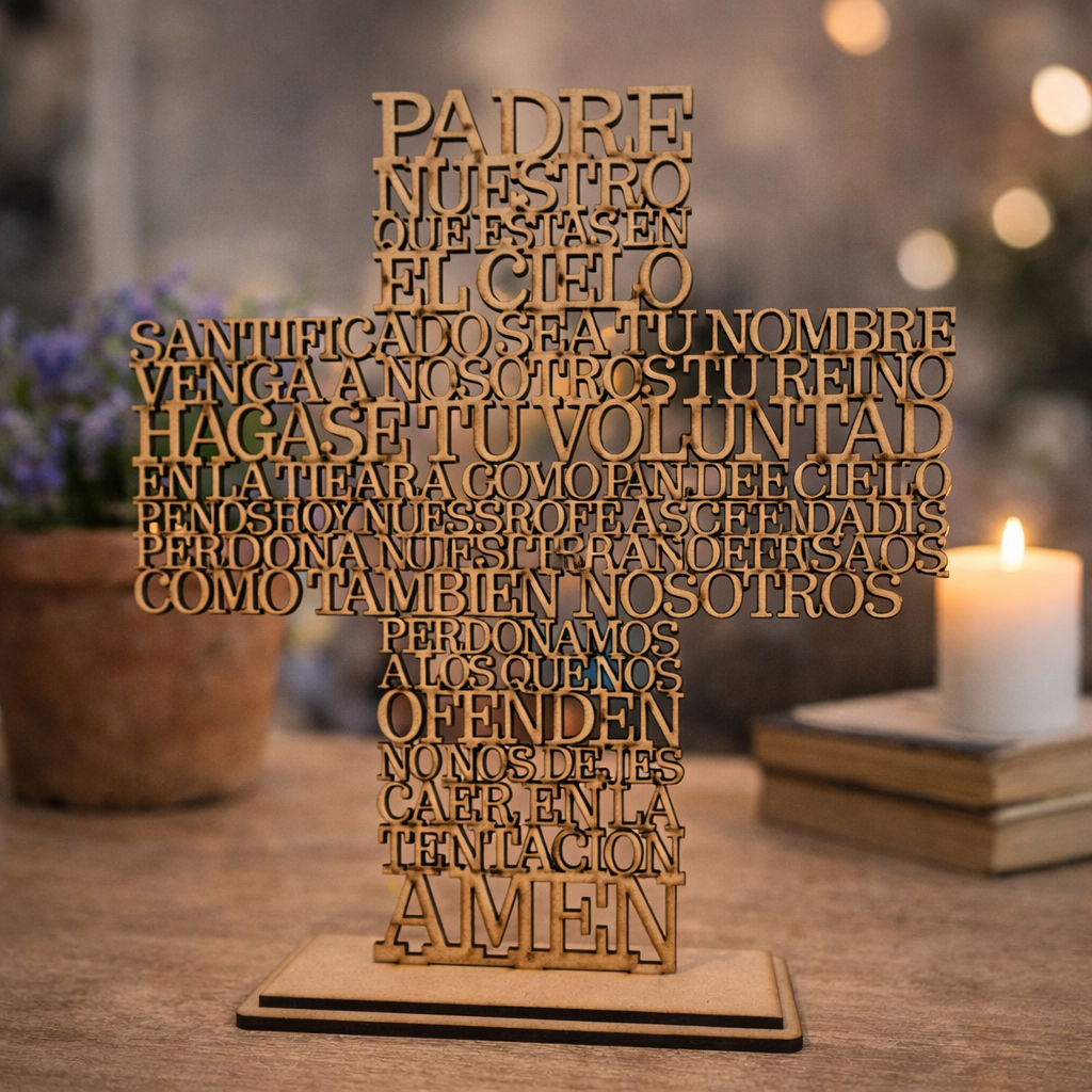 Cruz “Padre Nuestro” en MDF
