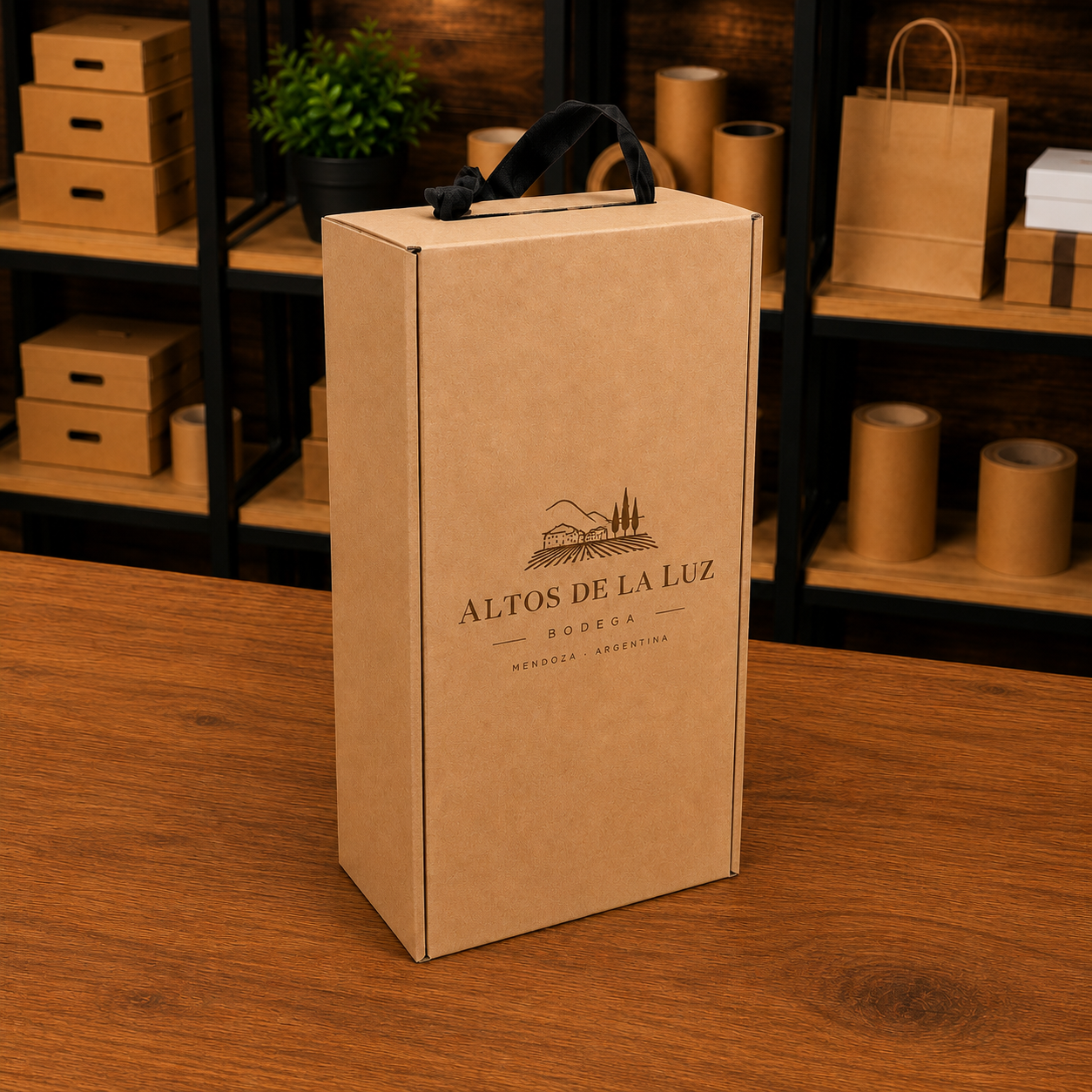 Estuche para 2 Botellas de Vino con Separador - Image 2
